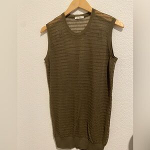 Chloé Olive Open-Weave Knit Top